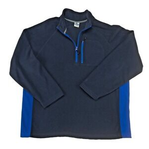 Starter Fleece Pullover 1/4 Zip Pocket Mens XL Blue Activewear Athletic